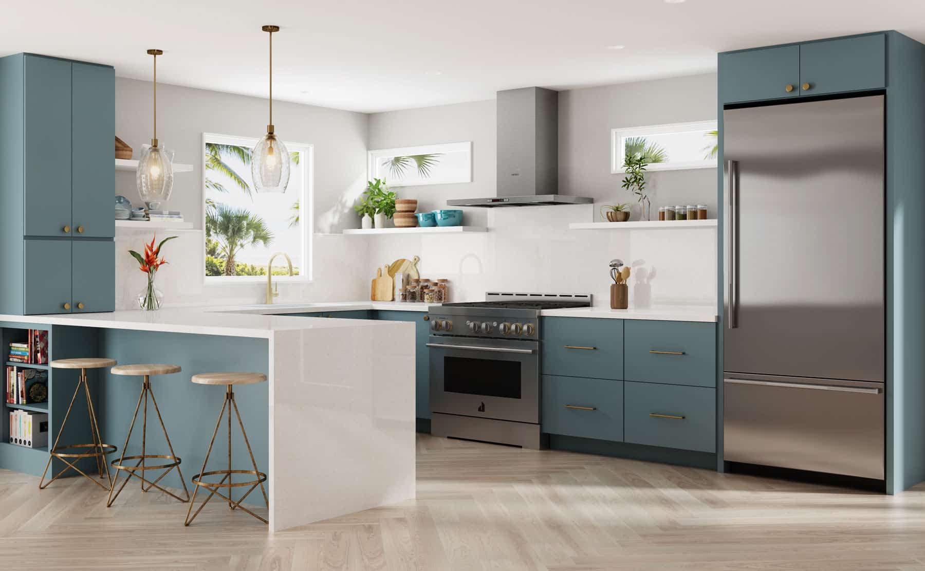 Door Style: FO Rushmore | Wood: HDF | Finish: Ocean